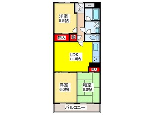 久宝寺グリーンマンション(419)の物件間取画像